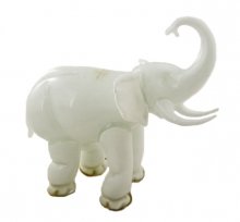 Слон большой белый, муранское стекло - №6267