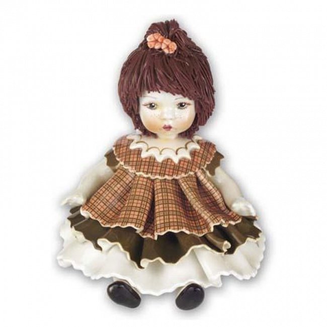 Фарфоровая статуэтка "Кукла в коричневом платье" - 6347