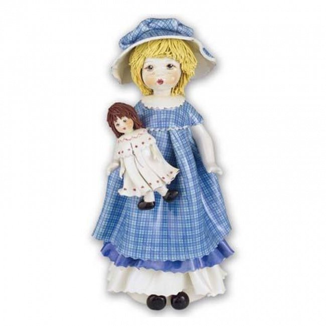 Фарфоровая статуэтка "Кукла в голубом с куклой в руках" - 6351