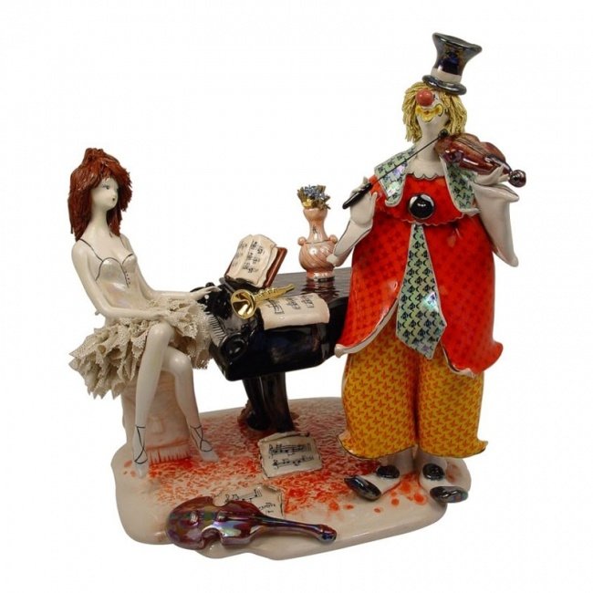 Фарфоровая статуэтка "Балерина и клоун" - 6369
